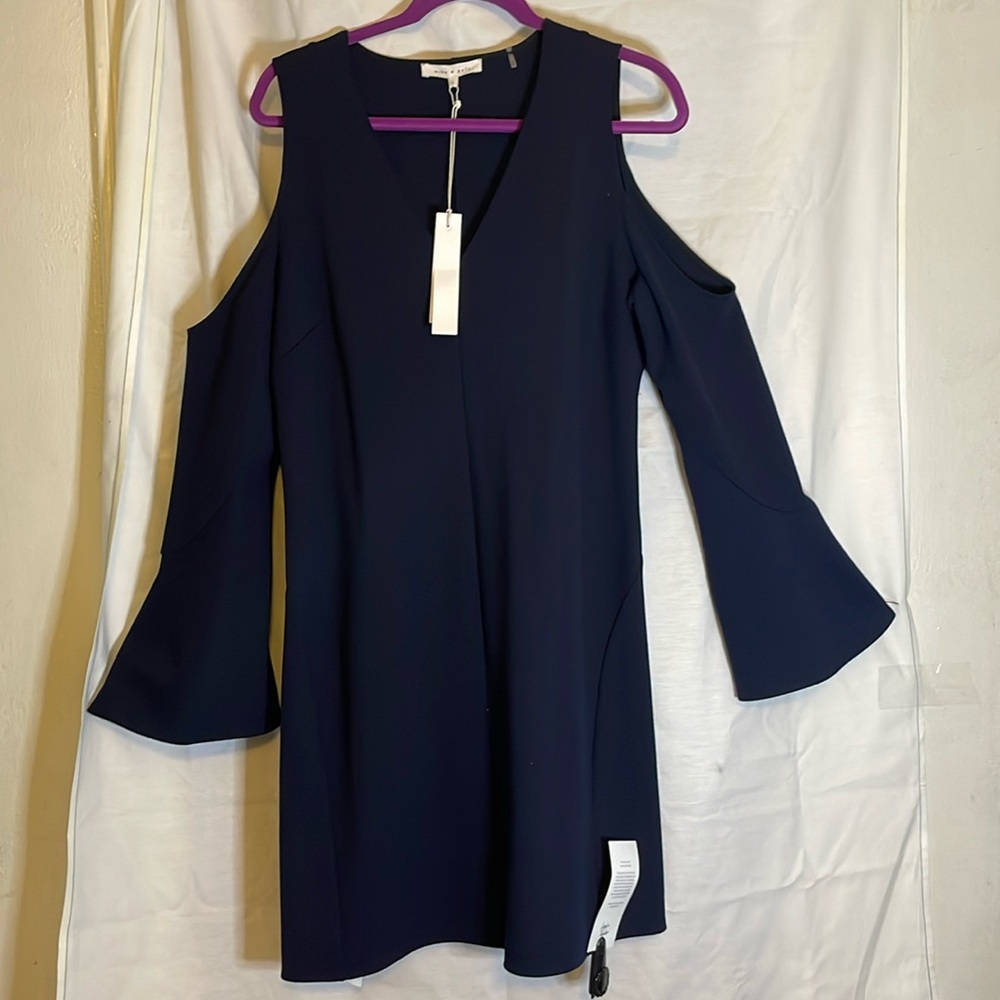 Mika & Gali Juliet Dress Cold Shoulder Navy Size L
